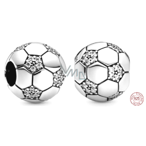Charm Sterling silver 925 Glittering football, bead on bracelet sport