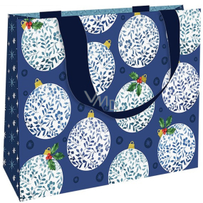 Nekupto Paper gift bag with embossing 23 x 18 cm Christmas blue flasks