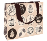 Nekupto Gift paper bag with embossing 23 x 18 cm Christmas symbols