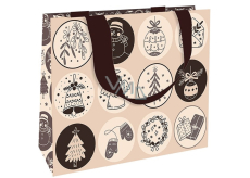 Nekupto Gift paper bag with embossing 23 x 18 cm Christmas symbols