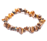 Tiger eye bracelet elastic chopped natural stone 16 cm, for children, stone of sun and earth, brings luck and wealth