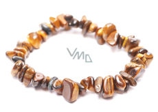 Tiger eye bracelet elastic chopped natural stone 16 cm, for children, stone of sun and earth, brings luck and wealth