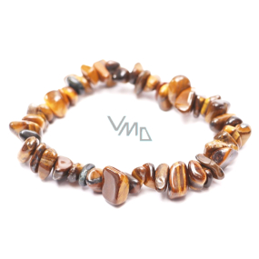 Tiger eye bracelet elastic chopped natural stone 16 cm, for children, stone of sun and earth, brings luck and wealth