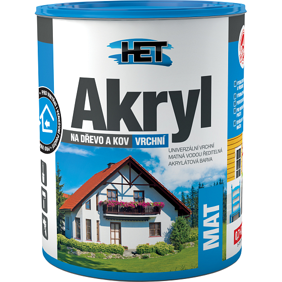 Het Akryl Mat universal paint for wood and metal, 0100 white, 700 g