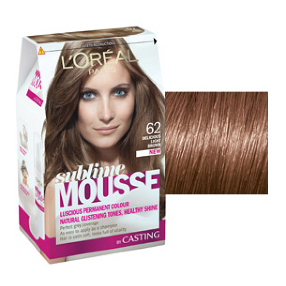 Loreal Paris Sublime Mousse hair color 62 delicious light chestnut