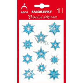 Arch Holographic decorative Christmas stickers with glitters 702-SG blue-silver 8,5 x 12,5 cm