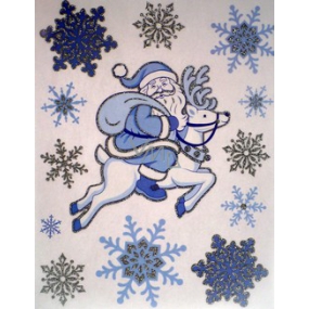 Window foil without glue ice with silver glitter Santa Claus 31 x 22 cm
