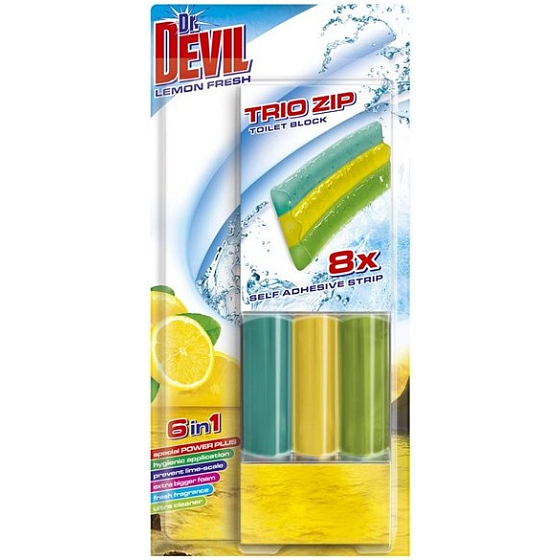 Dr. Devil Lemon Fresh 6in1 Trio Zip Toilet self-adhesive pad 60 g