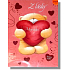 Albi Glowing greeting card in the envelope From love Teddy bear with a heart 14.8 x 21 cm