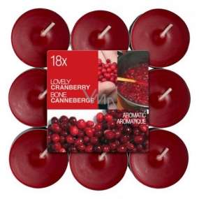 Bolsius Aromatic Lovely Cranberry - Graceful Cranberry Scented Tea Candles 18 pieces, burning time 4 hours