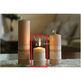 Lima Lace candle terracotta cylinder 60 x 90 mm 1 piece