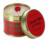 Bomb Cosmetics Cranberry and Lime Scented natural, handmade candle in a tin can burns for up to 35 hours