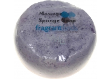 Fragrant Blue Glycerine massage soap with a sponge filled with the scent of Dolce & Gabbana Light Blue perfume in violet-blue color 200 g