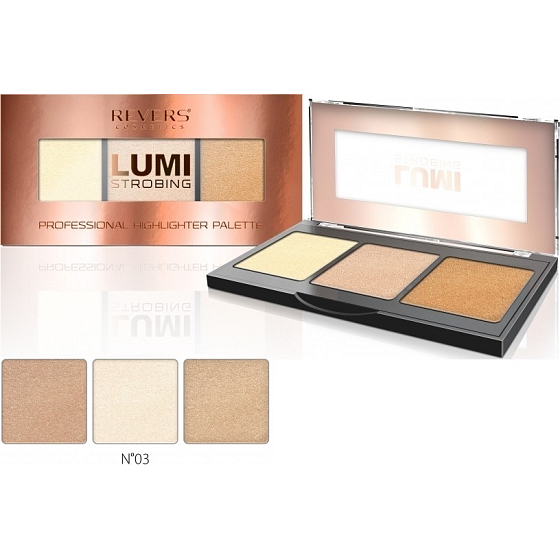 Revers Lumi Strobing Professional Highlighter Palette palette of brighteners 03 12.5 g
