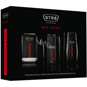 Str8 Red Code aftershave 50 ml + deodorant spray 150 ml + shower gel 250 ml, cosmetic set