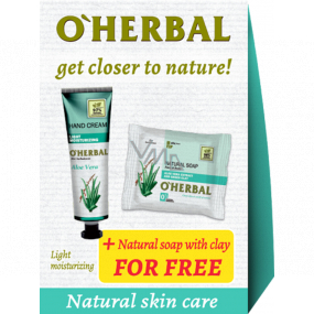 About Herbal Aloe Vera hand cream light moisturizing 30 ml + natural soap with green mushroom extract 100 g cosmetic set