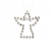 Metal hanging angel with stones 9 cm