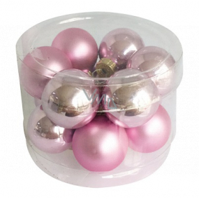 Flask glass light pink set 2 cm, 12 pieces