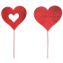 Heart wooden red recess 8 cm + wire, 1 piece