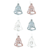 Wooden bell on a peg Bronze, white, grey 3,5 cm 6 pieces