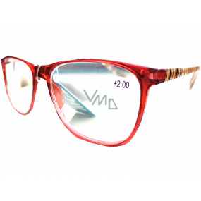 Berkeley Reading dioptric glasses +2,5 plastic red, side frames brown and black stripes 1 piece MC2223