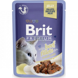 Brit Premium Fillet with beef in jelly complete cat food pocket 85