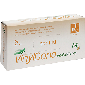 Dona Vinyldona powder-free vinyl gloves, size M 100 pcs in box