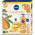 Nivea You Got This Orange Q10 Energy textile face mask 1 piece + Fresh Blends Apricot shower gel 300 ml + Fresh Blends Orange antiperspirant deodorant spray 150 ml, cosmetic set for women