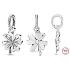 Charm Sterling silver 925 Four-leaf clover for luck, nature bracelet pendant