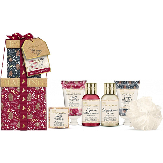 Baylis & Harding Winter Kingdom shower cream 100 ml + shower gel 100 ml + body and hand lotion 50 ml + hand cream 50 ml + bath crystals 25 g + body sponge, cosmetic set for women