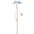 Decorative pomlazka with bow and eggs light blue 21 cm