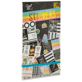Craft ID Black creative pad with stickers 2 x 10 sheets 23 x 12 cm