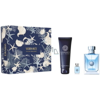 Versace Pour Homme Eau de Toilette 100 ml + Body and Hair Shower Gel 150 ml + Eau de Toilette 5 ml, gift set for men
