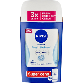 Nivea Fresh Natural Solid Deodorant, 2× 50 ml