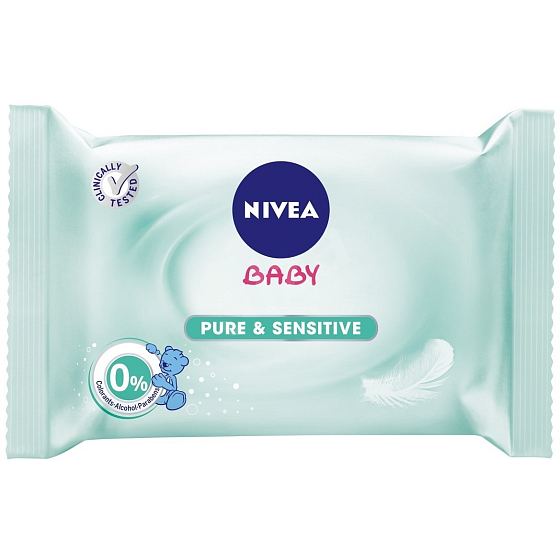 Nivea Baby Pure & Sensitive cleansing wipes for sensitive skin for babies 63 pieces