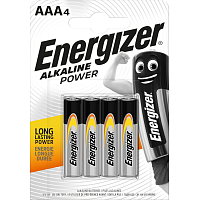 Energizer Alkaline Power AAA Micro Battery, 4 pcs