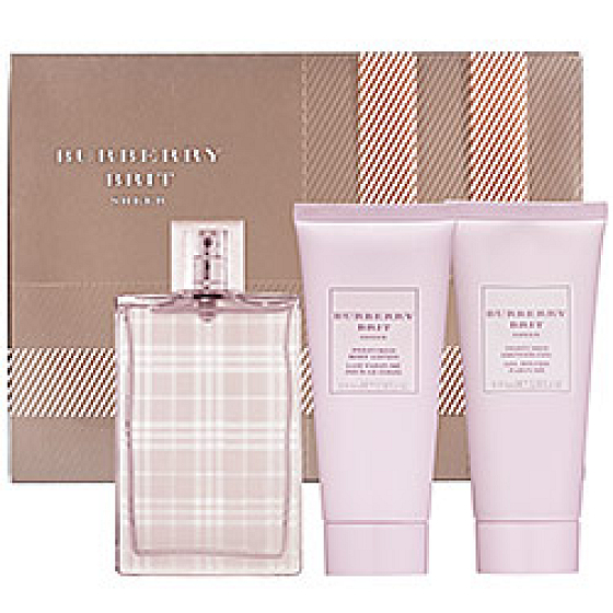 Burberry Brit Sheer EdT 100 ml Eau de Toilette + Body Lotion 100 ml + Shower Gel 100 ml, Women Gift Set