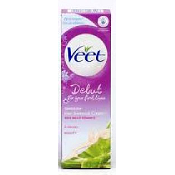 Veet Debut Vitamin E and Aloe Vera Depilatory Cream Sensitive Skin 5 minute 75 ml
