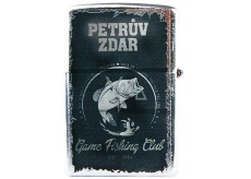 Bohemia Gifts & Cosmetics Retro gasoline lighter with print Petrův zdar 5,5 x 3,5 x 1,2 cm