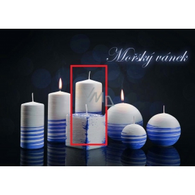 Lima Aromatic spiral Sea breeze candle white - blue cylinder 70 x 150 mm 1 piece