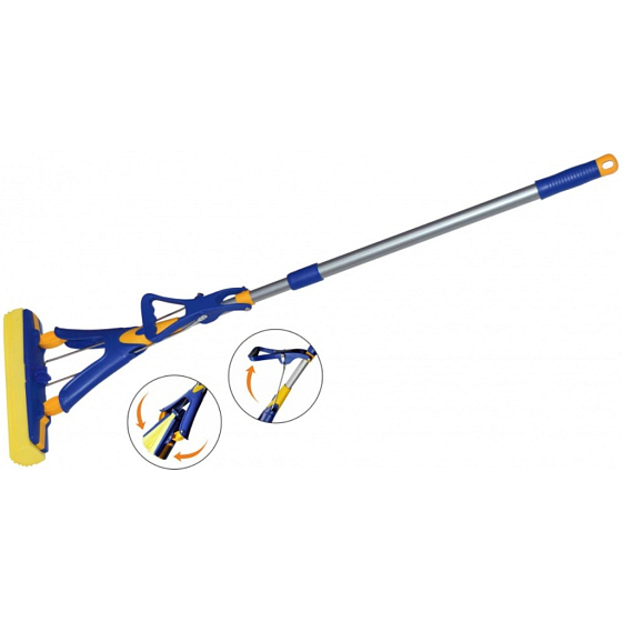 Spokar Sponge Mop, PVA Sponge - functional area made of microfiber, telescopic handle 26.5x9.5x3 cm
