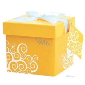 Angel Folding gift box with ribbon Yellow 10 x 10 x 10 cm