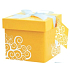 Angel Folding gift box with ribbon Yellow 10 x 10 x 10 cm