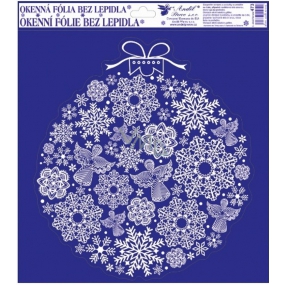 Window foil without glue with glitter, pictures of flakes flask 33.5 x 30 cm