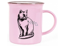 Albi Keramický plecháček Kočka růžový 250 ml
