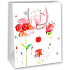 Ditipo Gift paper bag 18 x 10 x 22.7 cm white, red flowers