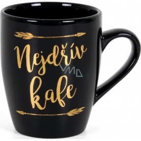 Albi Mug with golden text First black coffee 300 ml