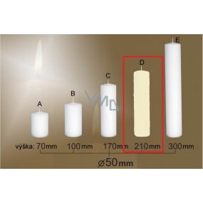 Lima Gastro smooth candle ivory cylinder 50 x 210 mm 1 piece