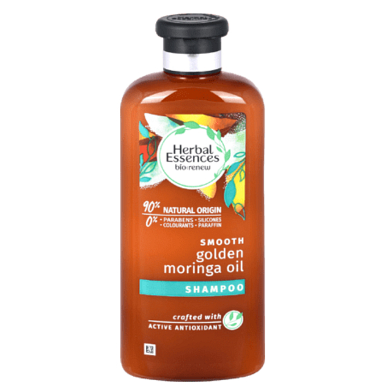 Herbal Essences Smooth Golden Moringa Oil Shampoo with moring oil, for smooth hair and easy combing, without parabens 400 ml