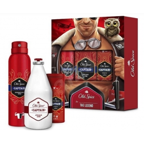 Old Spice Captain shower gel 50 ml + deodorant spray 150 ml + aftershave 100 ml, cosmetic set